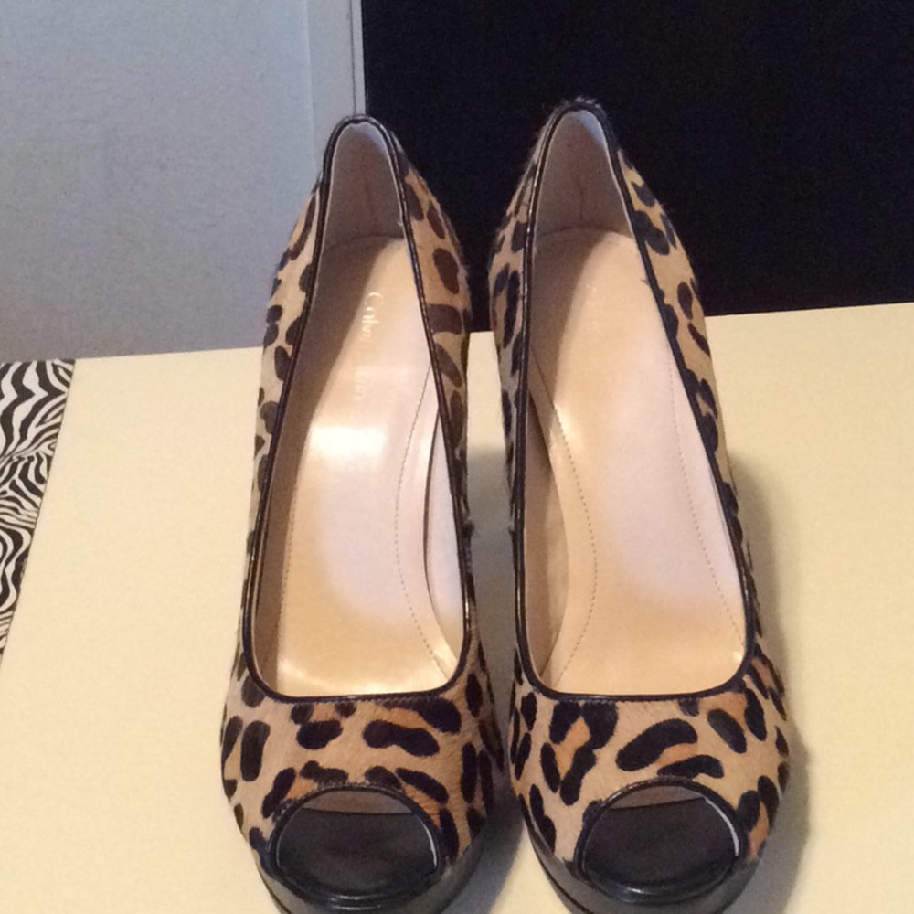 Calvin Klein Leopard Print Leather.heels